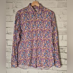 Kurt River NYC Floral Button-Up Shirt XL Classic Fit Multicolor